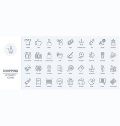 Online Business Retail Store Thin Line Icons Set