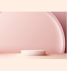 3d Pink Podium Mockup With Soft Background