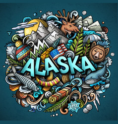 Alaska Hand Drawn Cartoon Doodle