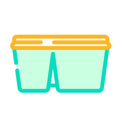 Lunch Box Plastic Food Color Icon