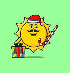 Cute Cartoon Character Sun Santa Claus Character