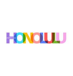 Honolulu Name City On A White