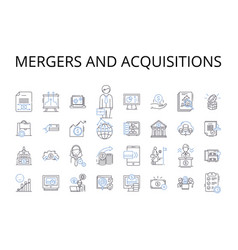 Mergers And Acquisitions Line Icons Collection