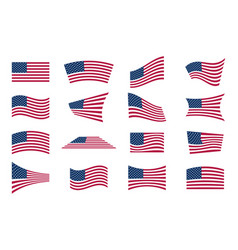 Set Of Different American Flags