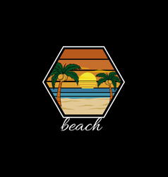 Beach Retro Vintage Landscape Design