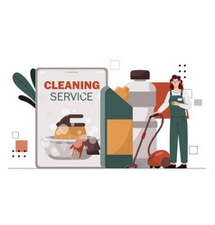 Cleaning Service Worker Concept