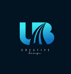 Creative Blue Letters Ub U B Logo With Leading