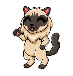 Cute Balinese Cat Cartoon Giving Thumbs Up