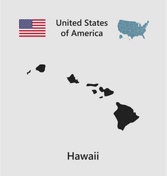 Map State Hawaii Flag And Usa