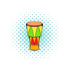 Atabaque Musical Instrument Icon Comics Style