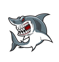 Evil shark with sharp teeth isolated Royalty Free Vector