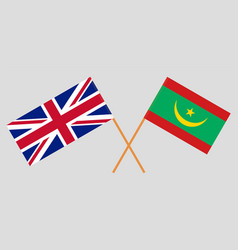 Crossed Flags Of The Uk And Mauritania Official