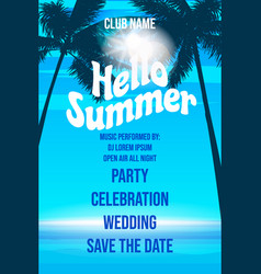 Hello Summer Template Design Beach Palms Party