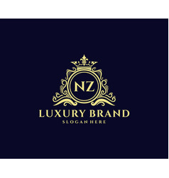 Nz Initial Letter Gold Calligraphic Feminine