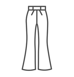 Flared Pants Thin Line Icon Clothes Concept