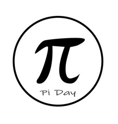 Happy Pi Day Icon On White Background Flat Style