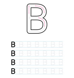 Tracing Uppercase Letter B Worksheet For Kids