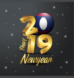 2019 Happy New Year Laos Flag Typography Abstract