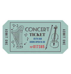 Concert Ticket Template Vintage Paper Pass Design