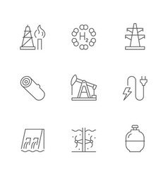 Set Line Icons Of Energy