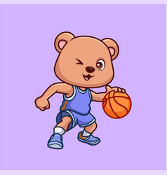 Basketball Bear Cute Cartoon