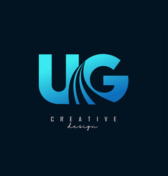 Creative Blue Letters Ug U G Logo With Leading