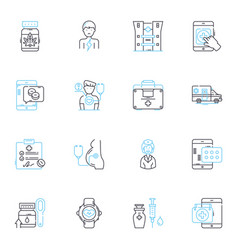 Emotional Wellbeing Linear Icons Set Resilience