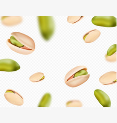 Realistic Falling Ripe Pistachios Isolated