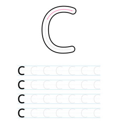 Tracing Uppercase Letter C Worksheet For Kids