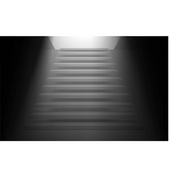 White Staircase In Dark Room