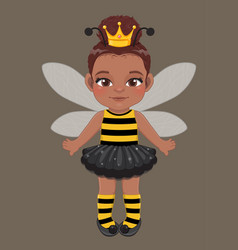 American African Girl In A Bee Costume Flat Icon