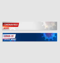 Coronavirus Latest News Banner In Two Colors Set