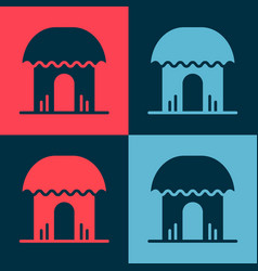 Pop Art African Hut Icon Isolated On Color