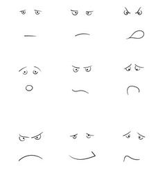 Set Of Emotional Hand Drawn Faces