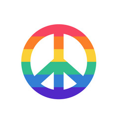 Symbol Of Peace With Lgbt Flag Colors Rainbow