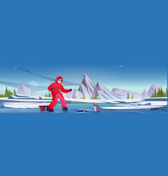 Winter Fishing Cartoon