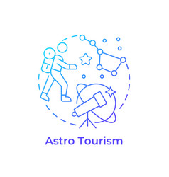 Astro Tourism Blue Gradient Concept Icon