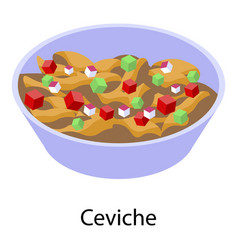 Ceviche Icon Isometric Style