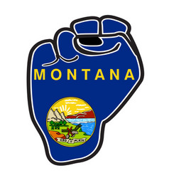 Montana State Flag Power Fist