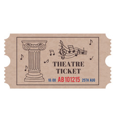 Retro Theatre Ticket Template Vintage Event Pass