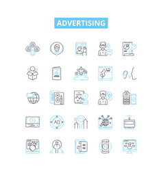 Advertising Line Icons Set Marketing