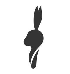 Black Stylized Siluet Rabbit Or Hare On White