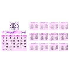 Calendar Template For The Year 2023