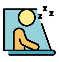 Careless Sleeping Driver Icon Color Outline