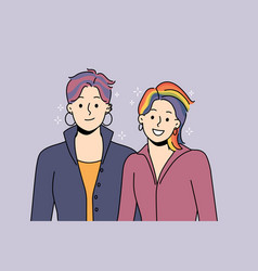 Smiling People With Colorful Hair