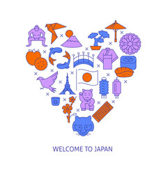 Welcome To Japan Poster In Line Style