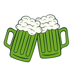 Green Beer Mugs With Foam