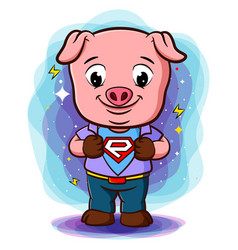 A Pig Do Open Shirt To Show Logotype In Hero Style