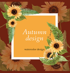 Autumn-themed Border Frame Sunflower Square Text