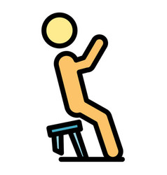 Careless Person Chair Icon Color Outline